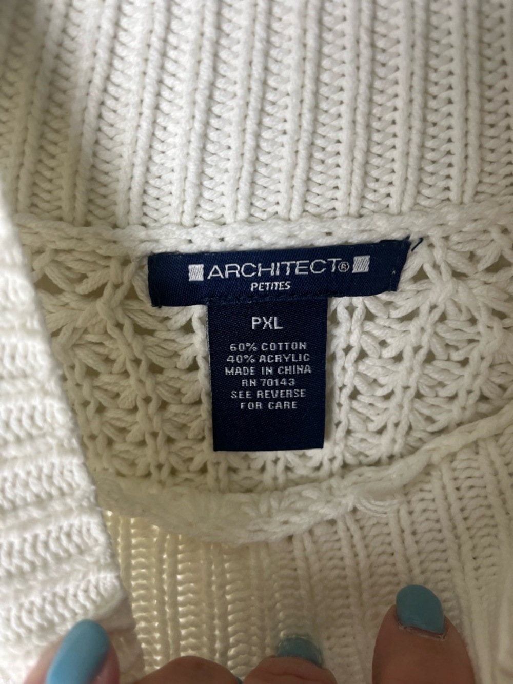 Classic Women's White Knit Sweater - Picture 3 of 4
